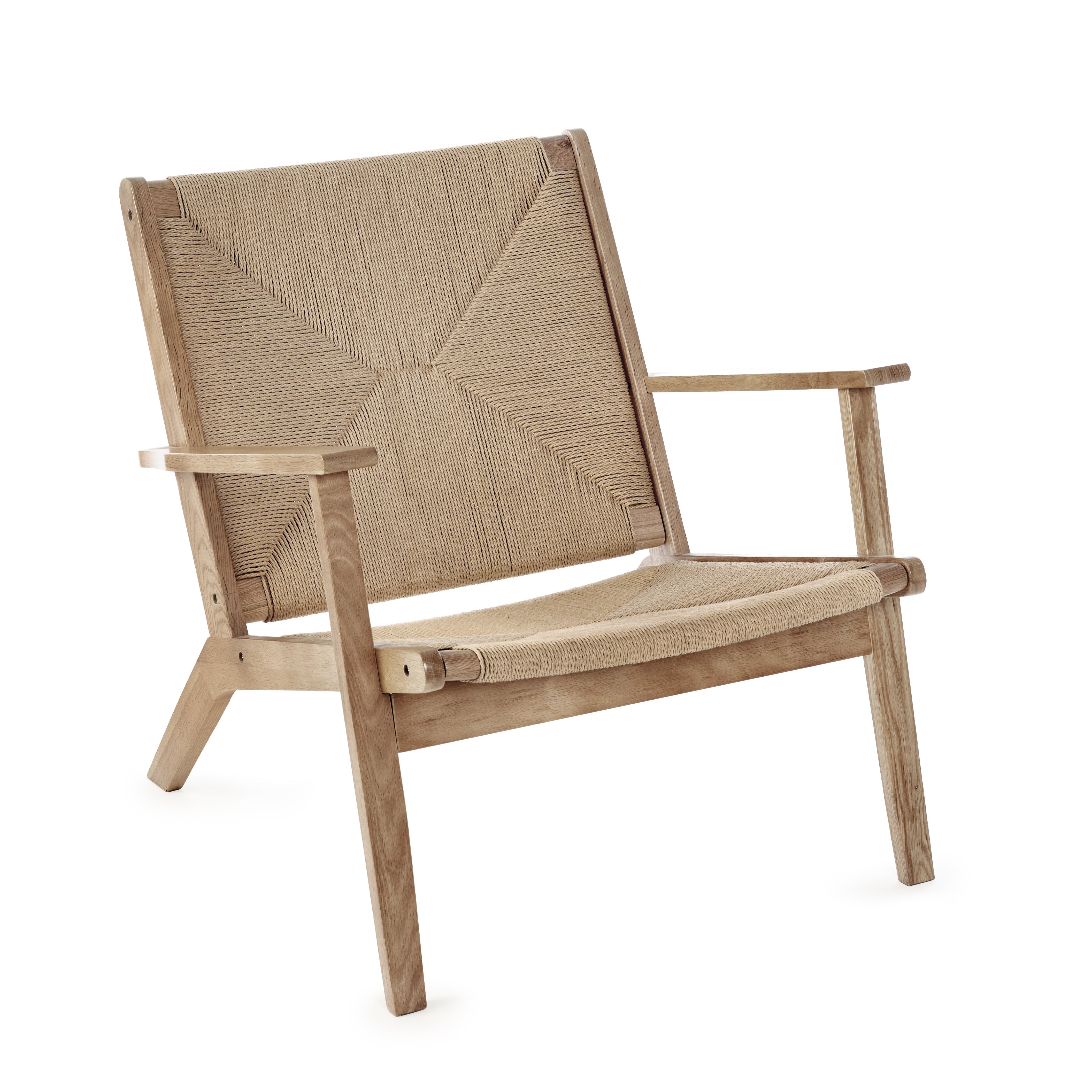 Barley Natural Oak Wood & Rope Accent Chair